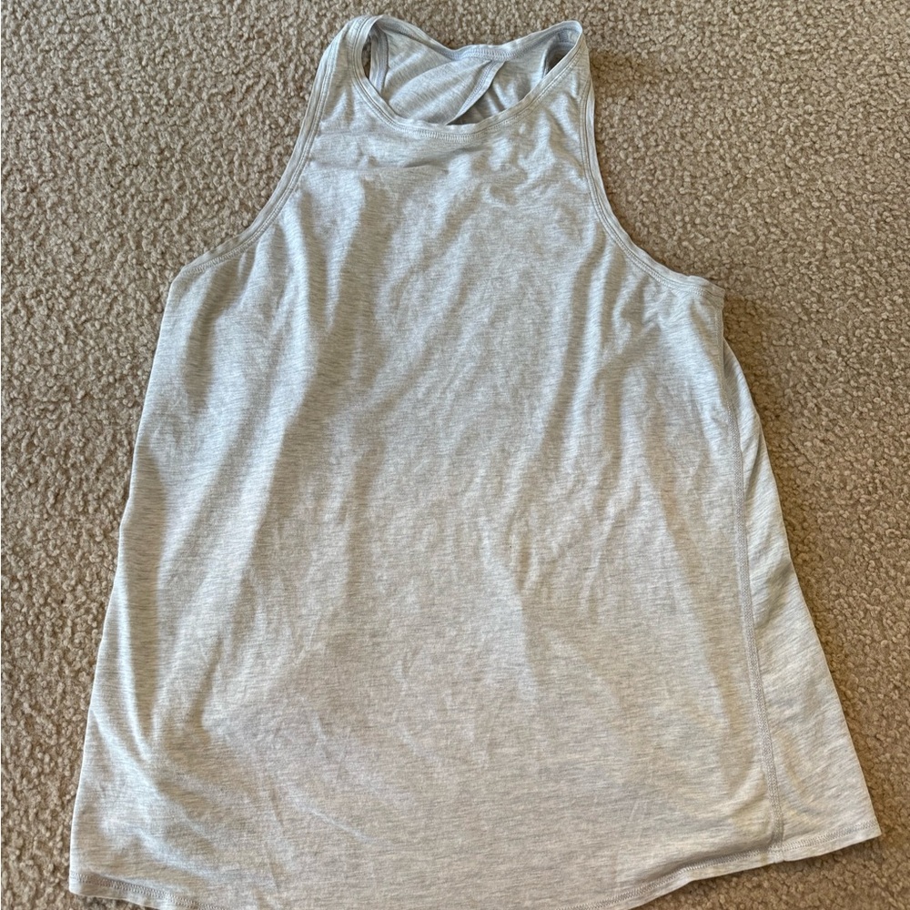 Lululemon Open Back Light Gray Racerback Tank Top